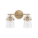 Capital Lighting - 147021AD-534 - Two Light Vanity - Madison - Aged Brass