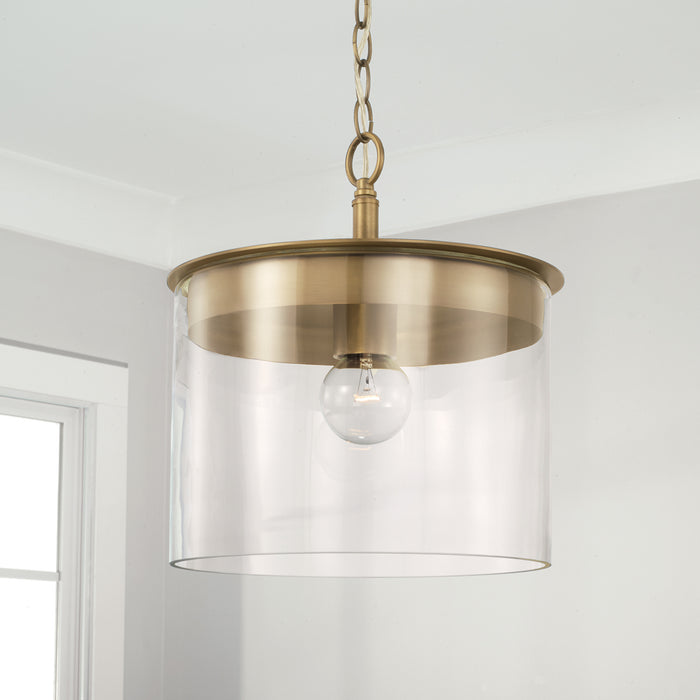 Capital Lighting - 246812AD - One Light Semi-Flush Mount - Mason - Aged Brass