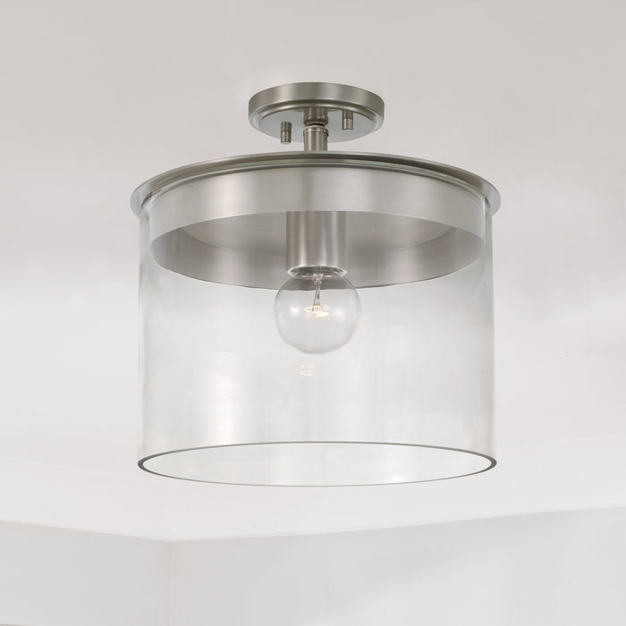 Capital Lighting - 246812BN - One Light Semi-Flush Mount - Mason - Brushed Nickel