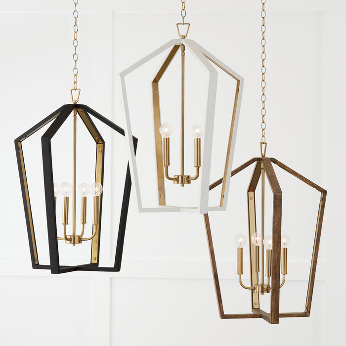 Capital Lighting - 344541WM - Four Light Pendant - Maren - Flat White and Matte Brass