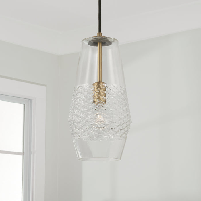 Capital Lighting - 345011AD - One Light Pendant - Dena - Aged Brass