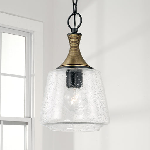 Capital Lighting - 345611KB - One Light Pendant - Amara - Matte Black with Brass