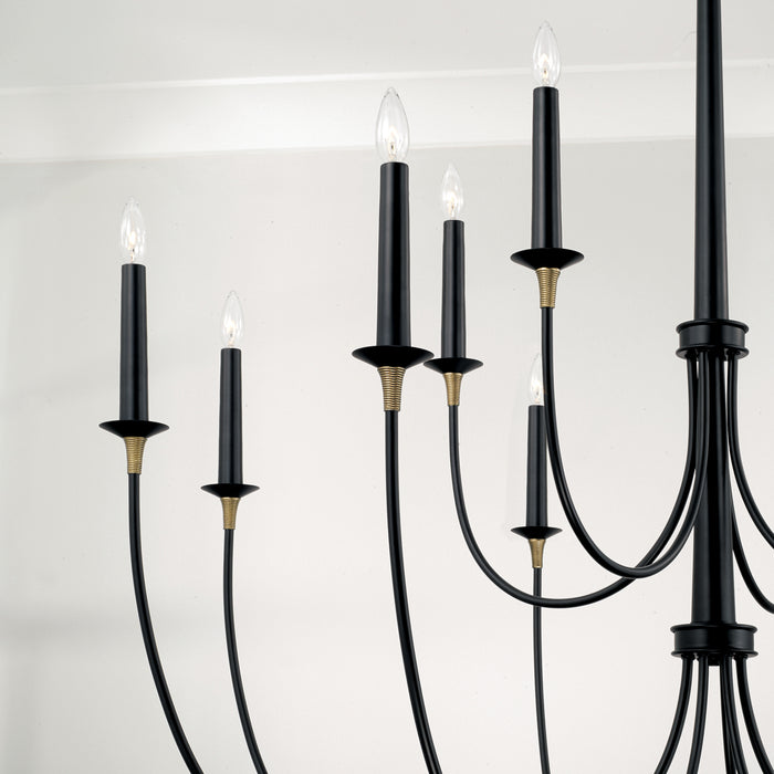 Capital Lighting - 445601KB - 12 Light Chandelier - Amara - Matte Black with Brass