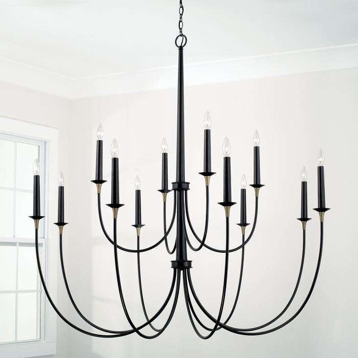 Capital Lighting - 445601KB - 12 Light Chandelier - Amara - Matte Black with Brass