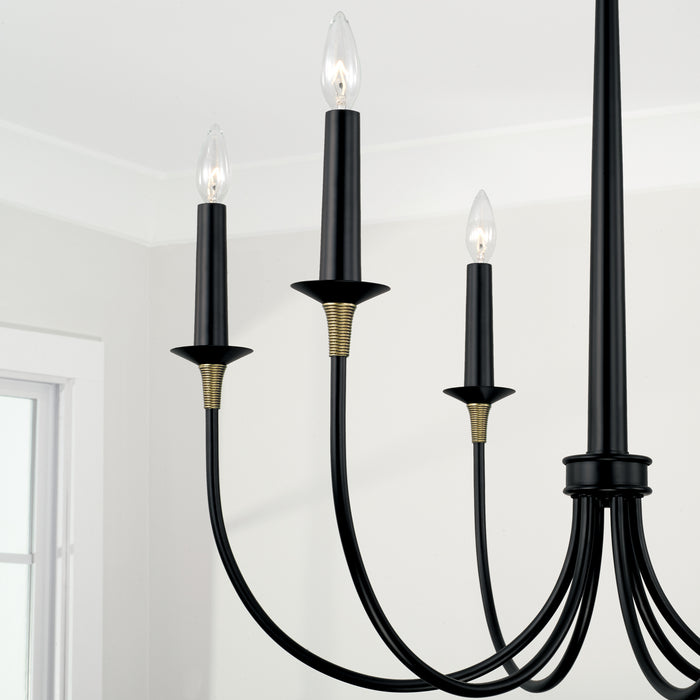 Capital Lighting - 445661KB - Six Light Chandelier - Amara - Matte Black with Brass