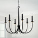 Capital Lighting - 445661KB - Six Light Chandelier - Amara - Matte Black with Brass