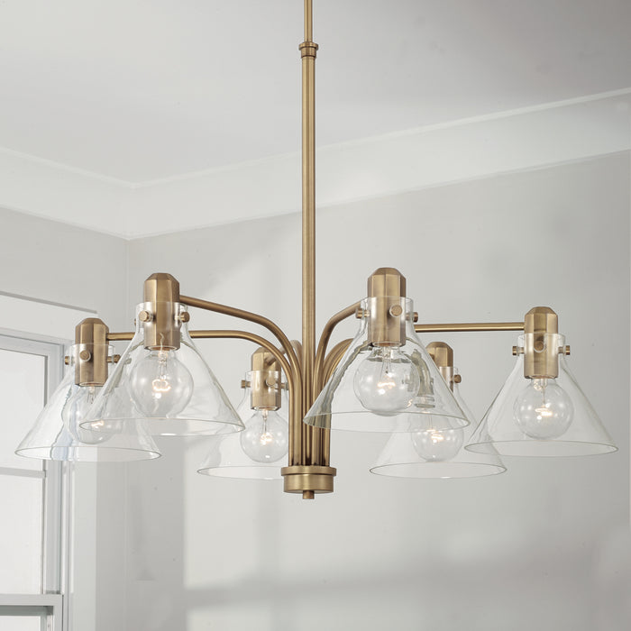 Capital Lighting - 445861AD-528 - Six Light Chandelier - Greer - Aged Brass