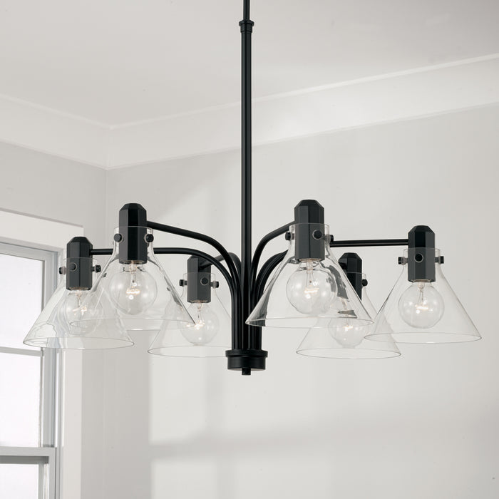 Capital Lighting - 445861MB-528 - Six Light Chandelier - Greer - Matte Black