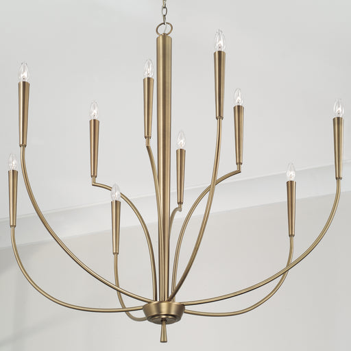 Capital Lighting - 445901AD - Ten Light Chandelier - Holden - Aged Brass