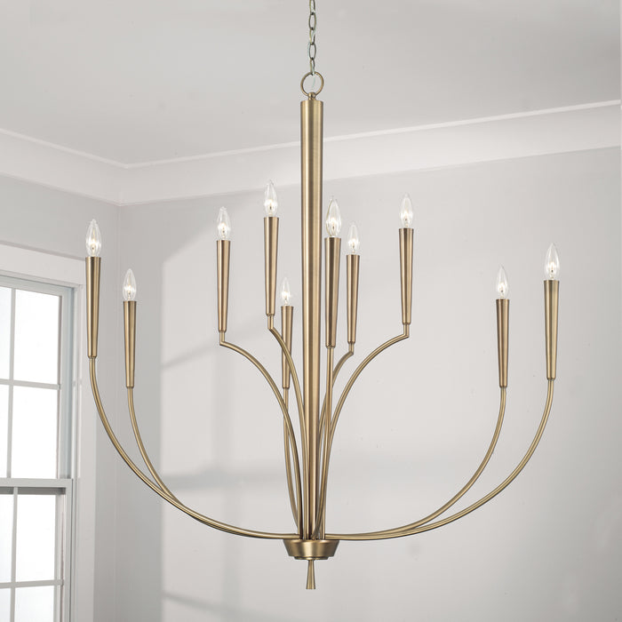 Capital Lighting - 445901AD - Ten Light Chandelier - Holden - Aged Brass