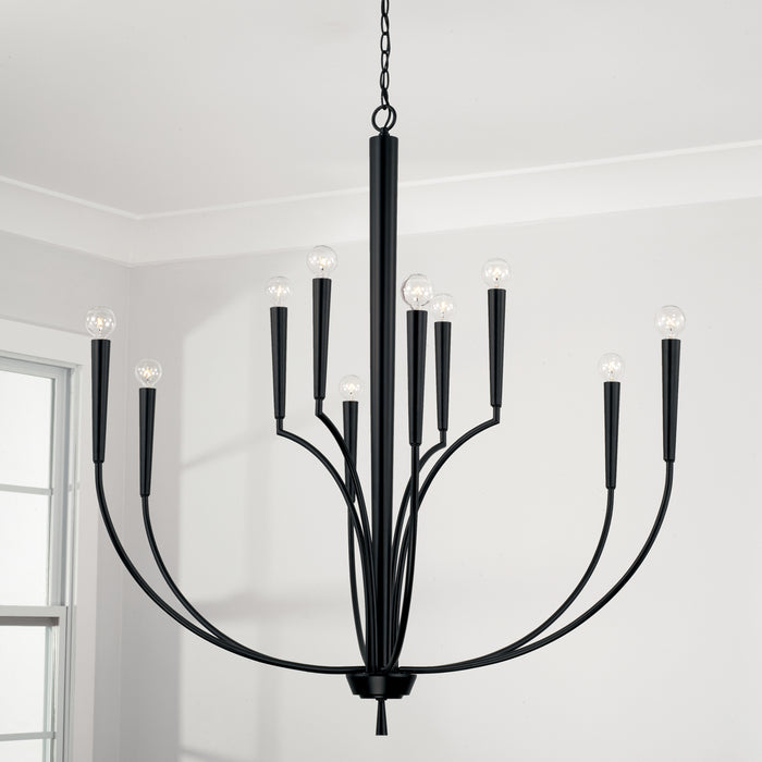 Capital Lighting - 445901MB - Ten Light Chandelier - Holden - Matte Black