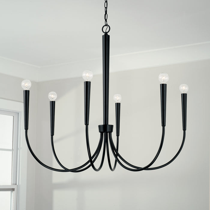 Capital Lighting - 445961MB - Six Light Chandelier - Holden - Matte Black