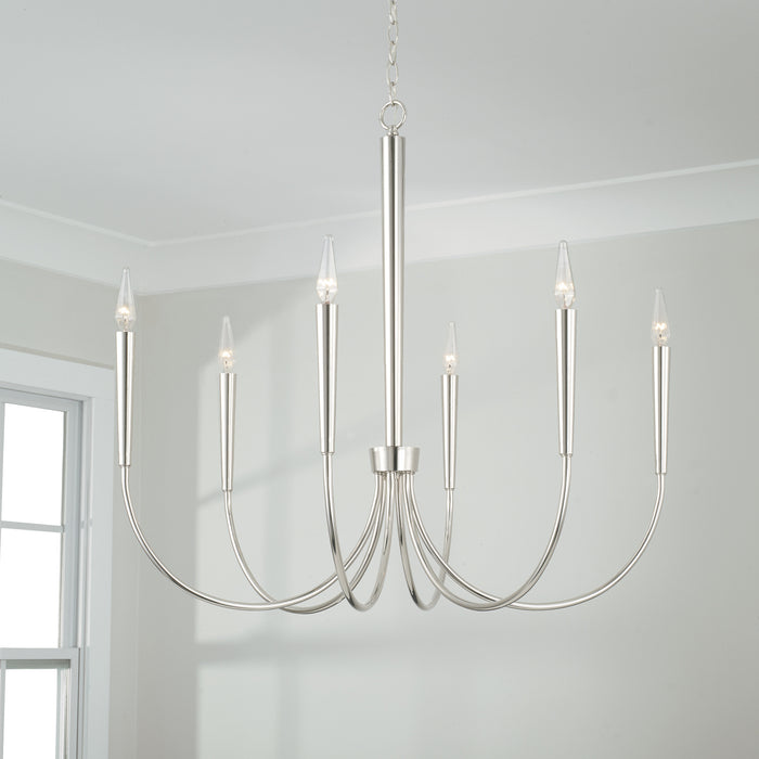 Capital Lighting - 445961PN - Six Light Chandelier - Holden - Polished Nickel