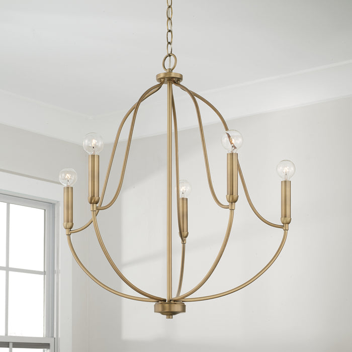 Capital Lighting - 447051AD - Five Light Chandelier - Madison - Aged Brass