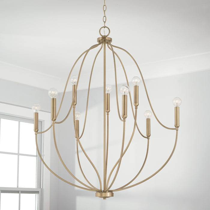 Capital Lighting - 447091AD - Nine Light Chandelier - Madison - Aged Brass