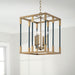 Capital Lighting - 544741AB - Four Light Foyer Pendant - Bleeker - Aged Brass and Black