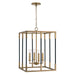 Capital Lighting - 544742AB - Four Light Foyer Pendant - Bleeker - Aged Brass and Black