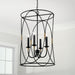 Capital Lighting - 545641KB - Four Light Foyer Pendant - Amara - Matte Black with Brass