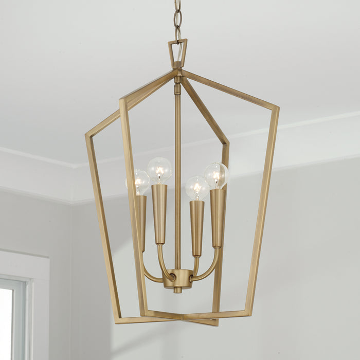 Capital Lighting - 545941AD - Four Light Foyer Pendant - Holden - Aged Brass