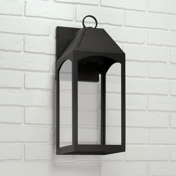 Capital Lighting - 946321BK-GL - One Light Outdoor Wall Lantern - Burton - Black