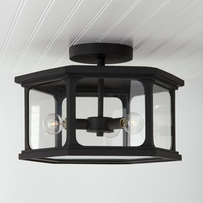 Capital Lighting - 946632BK - Three Light Outdoor Semi-Flush Mount - Walton - Black