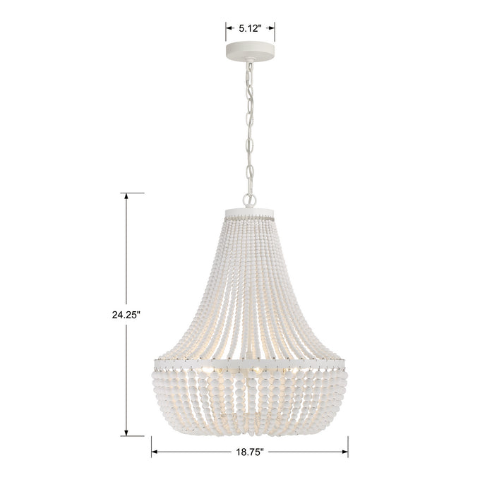 Crystorama - 608-MT - Six Light Chandelier - Rylee - Matte White