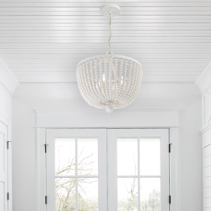 Crystorama - 604-MT - Four Light Chandelier - Rylee - Matte White