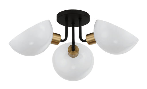 Crystorama - GIG-810-BK-AG - Three Light Semi Flush Mount - Gigi - Black / Aged Brass