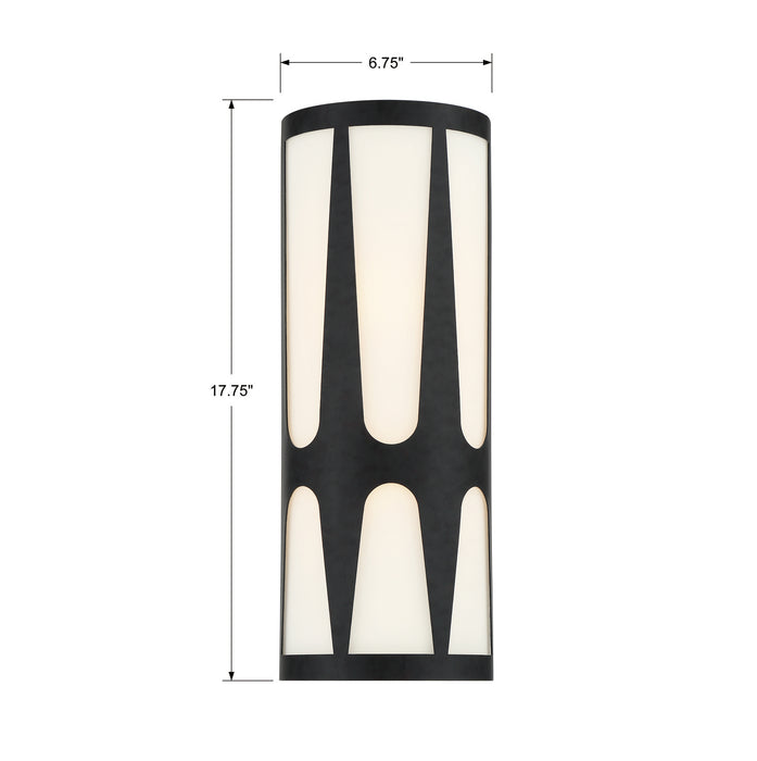 Crystorama - ROY-802-BK - Two Light Wall Sconce - Royston - Black