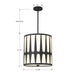 Crystorama - ROY-805-BK - Four Light Pendant - Royston - Black