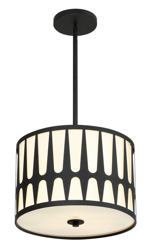 Crystorama - ROY-803-BK - Three Light Pendant - Royston - Black