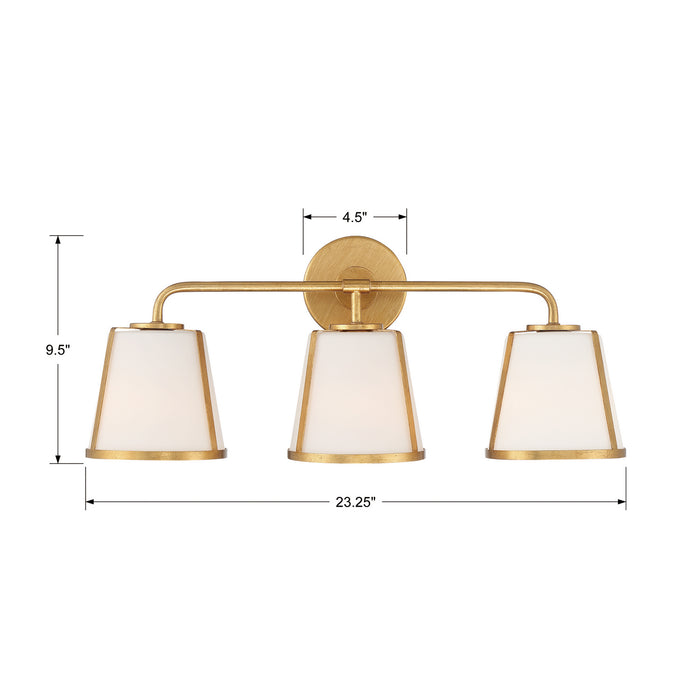 Crystorama - FUL-913-GA - Three Light Bath - Fulton - Antique Gold