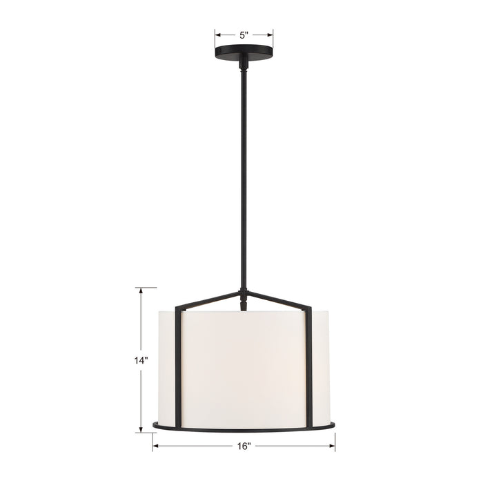 Crystorama - CAR-9204-BK - Four Light Pendant - Carlyn - Black