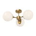 Alora - SF505326AGOP - Three Light Semi-Flush Mount - Nouveau - Aged Gold/Opal Matte Glass