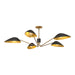 Alora - PD550545MBAG - Five Light Pendant - Oscar - Aged Gold/Matte Black