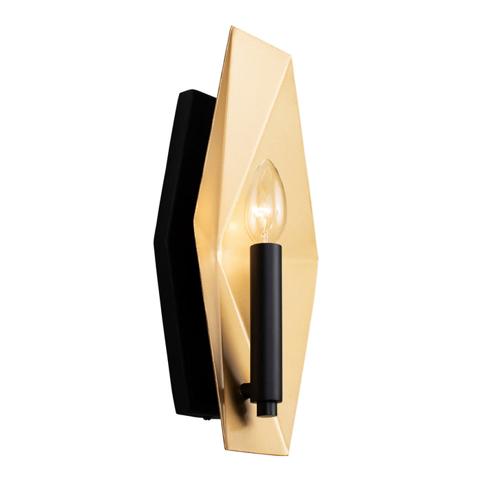 Varaluz - 361W01MBFG - One Light Wall Sconce - Malone - Matte Black/French Gold