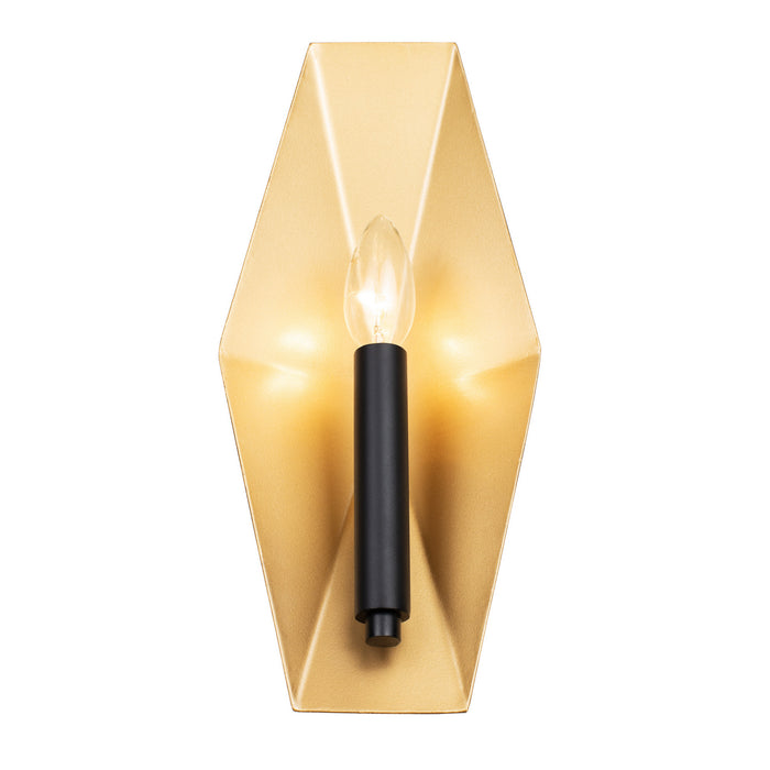 Varaluz - 361W01MBFG - One Light Wall Sconce - Malone - Matte Black/French Gold