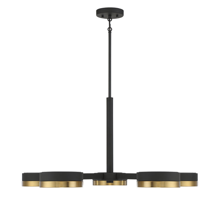 Savoy House - 1-1635-5-143 - LED Chandelier - Ashor - Matte Black with Warm Brass Accents