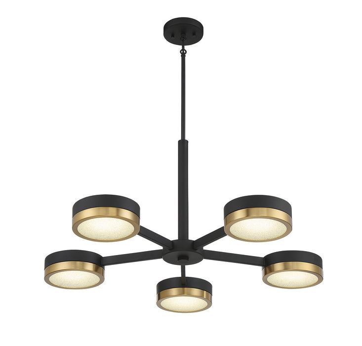 Savoy House - 1-1635-5-143 - LED Chandelier - Ashor - Matte Black with Warm Brass Accents