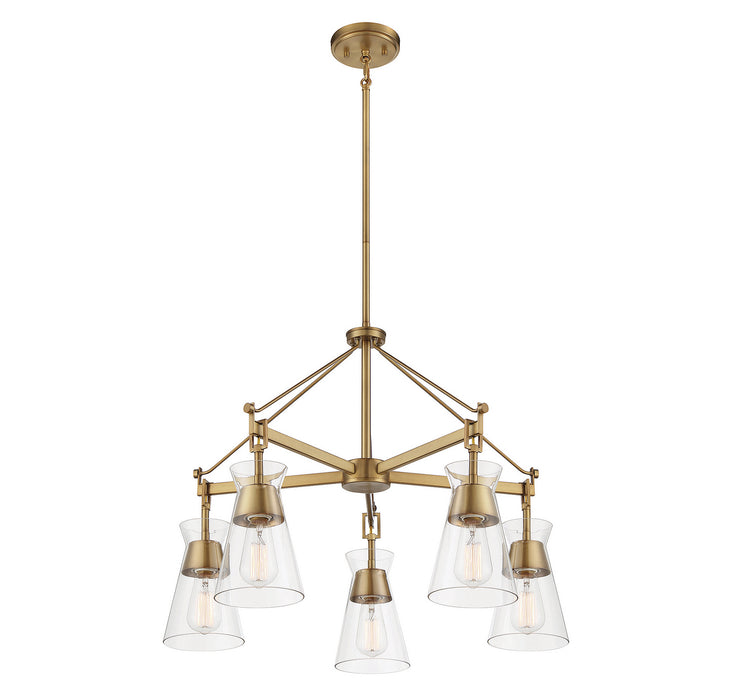 Savoy House - 1-1832-5-322 - Five Light Chandelier - Lakewood - Warm Brass