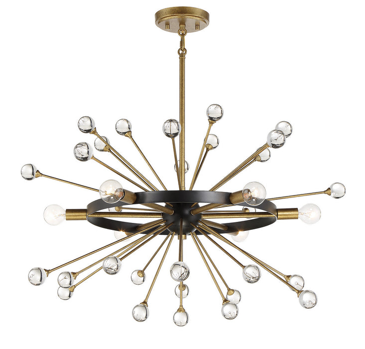 Savoy House - 1-1857-6-62 - Six Light Chandelier - Ariel - Como Black with Gold