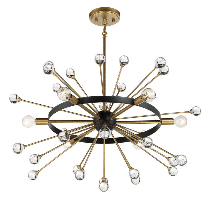 Savoy House - 1-1857-6-62 - Six Light Chandelier - Ariel - Como Black with Gold