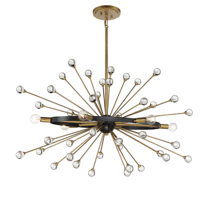 Savoy House - 1-1858-6-62 - Six Light Chandelier - Ariel - Como Black with Gold