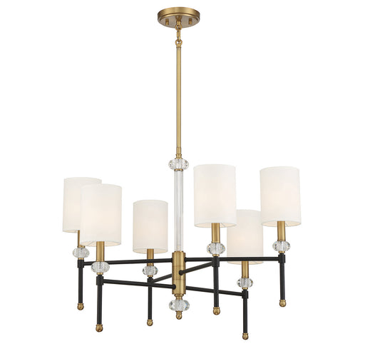 Savoy House - 1-1887-6-143 - Six Light Chandelier - Tivoli - Matte Black with Warm Brass Accents