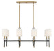 Savoy House - 1-1889-8-143 - Eight Light Linear Chandelier - Tivoli - Matte Black with Warm Brass Accents