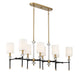 Savoy House - 1-1889-8-143 - Eight Light Linear Chandelier - Tivoli - Matte Black with Warm Brass Accents