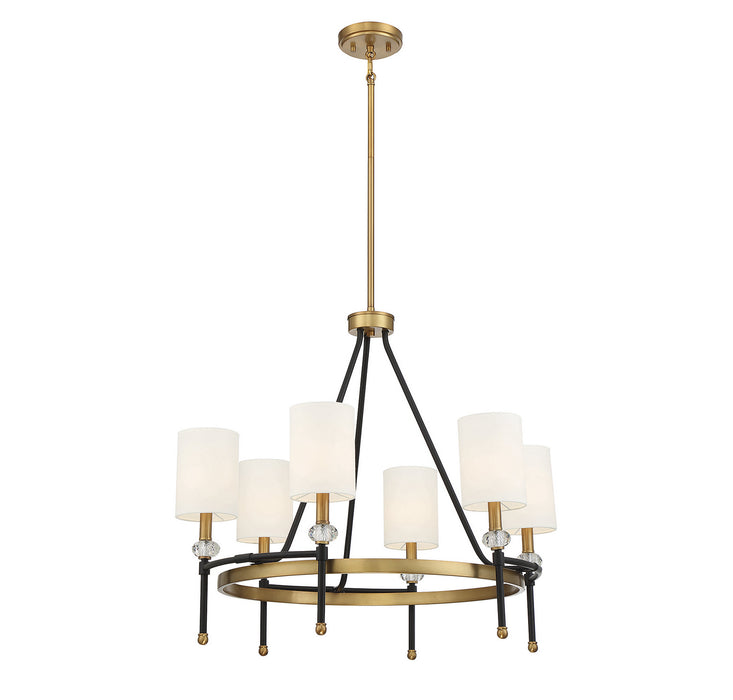 Savoy House - 1-1893-6-143 - Six Light Chandelier - Tivoli - Matte Black with Warm Brass Accents