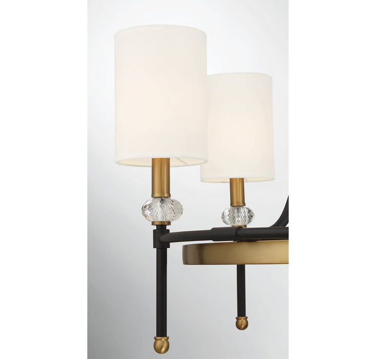 Savoy House - 1-1893-6-143 - Six Light Chandelier - Tivoli - Matte Black with Warm Brass Accents