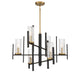 Savoy House - 1-1906-6-143 - Six Light Chandelier - Midland - Matte Black with Warm Brass Accents