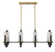 Savoy House - 1-1907-8-143 - Eight Light Linear Chandelier - Midland - Matte Black with Warm Brass Accents